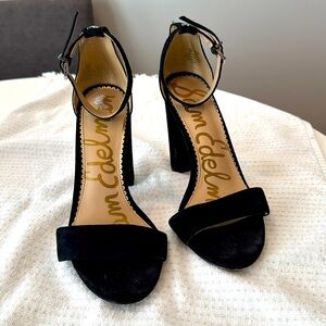 Black suede heels